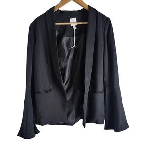 Black Open Front Blazer